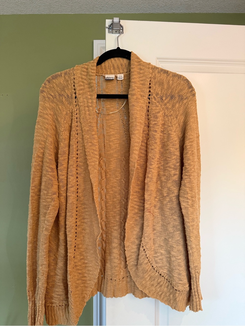 ROXY Golden Mustard Open Knit Cardigan – Size S